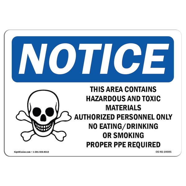 Sign, 3.5" H, 5" W, Area Contains Hazardous Sign, Landscape, NS-D-35-L-18585-10PK